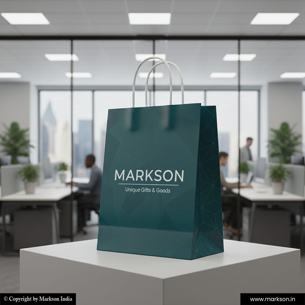 New Personalised Paper Bags with Twisted PP Handle Printing Online Markson India