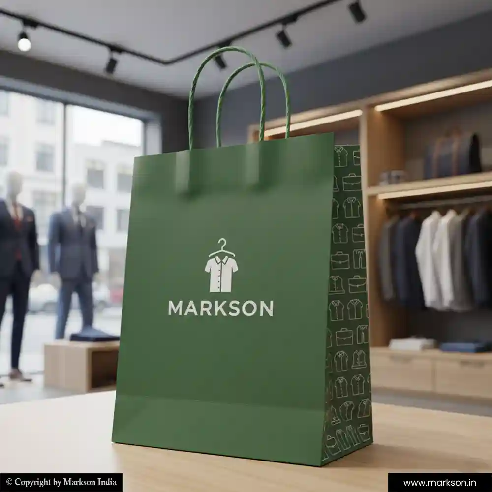 New Plain Paper Bags with Twisted PP Handle Printing Online Markson India