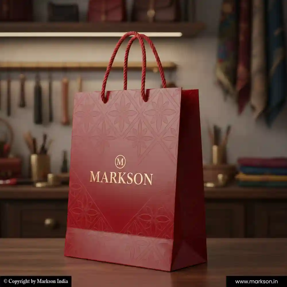New Premium Design Paper Bags with Rope Handle Printing Online Markson India