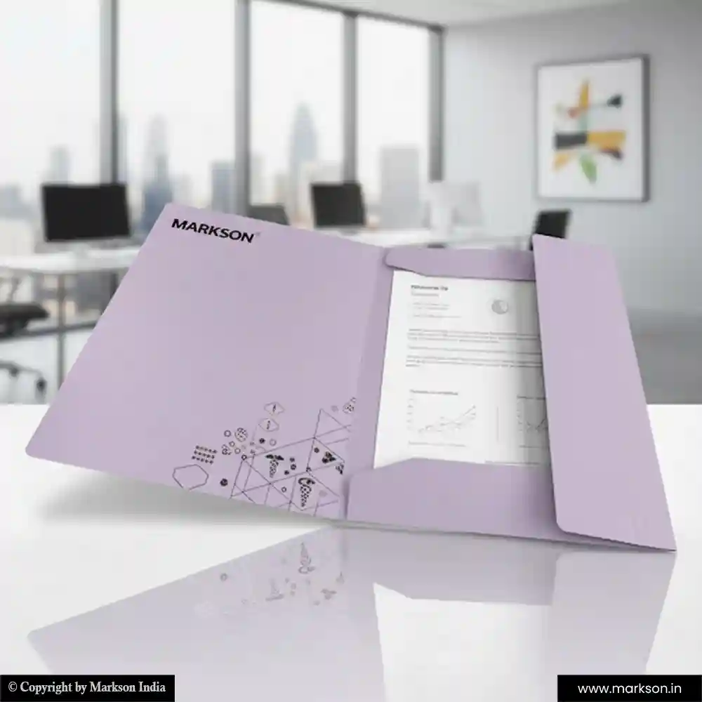New Presentation File Folders with Three Flap Templeat Free Designs Markson India