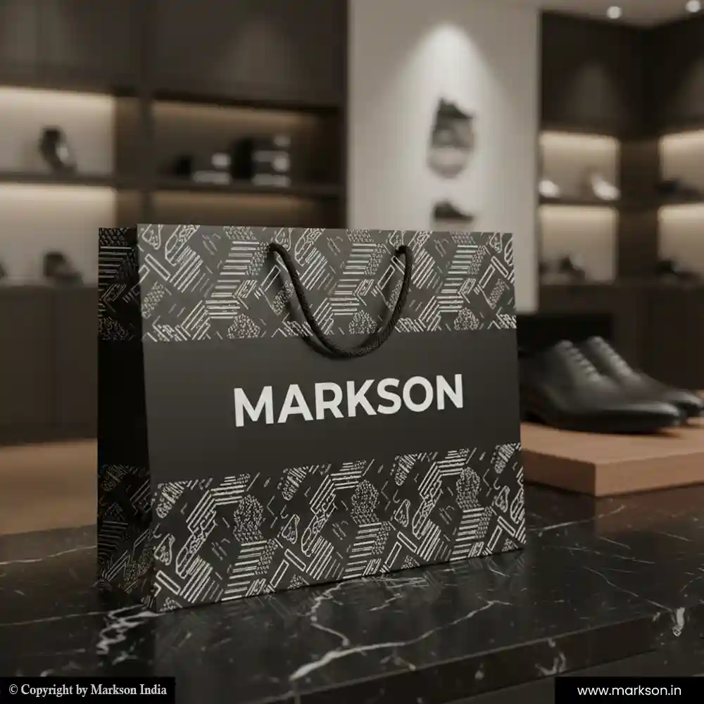 Unique A3 Paper Bags with Cotton Rope Handle Mockup Design Markson India