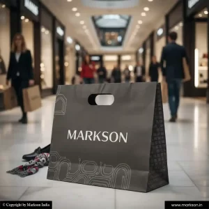 Unique A3 Paper Bags with Die Cut Handle Mockup Design Markson India