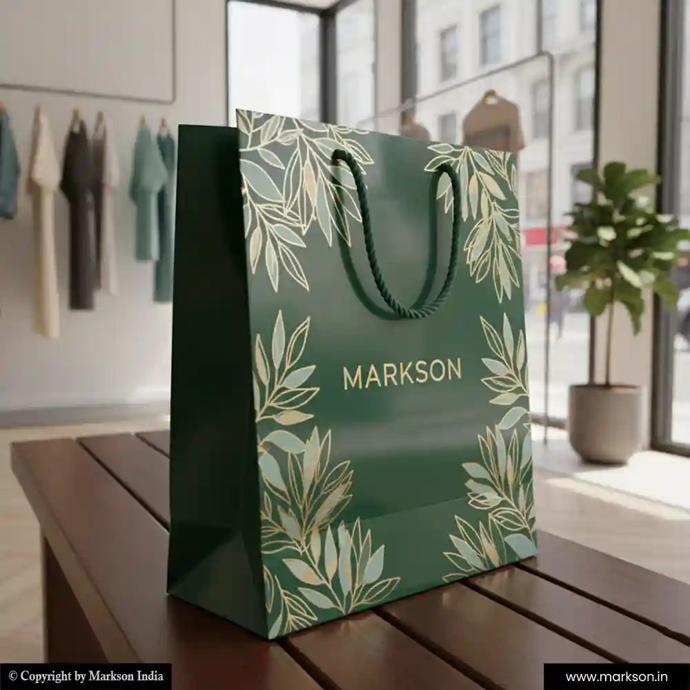 Unique A4 Paper Bags with Rope Handle Mockup Design Markson India