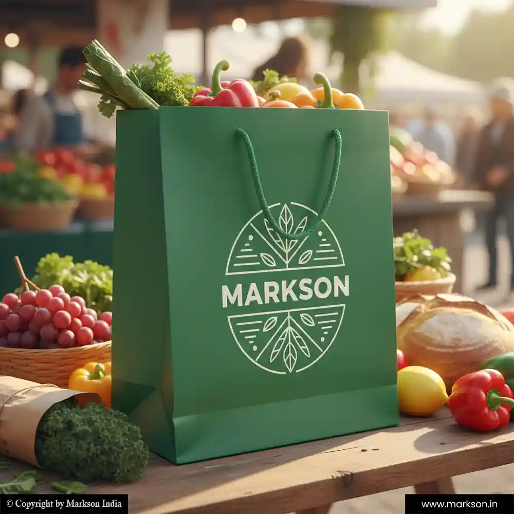 Unique A5 Paper Bags with Rope Handle Mockup Design Markson India
