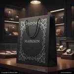 Unique Custom Paper Bags With Rope Handle Mockup Design Markson India