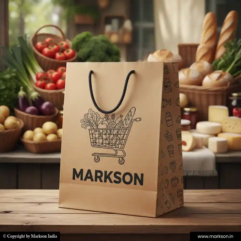 Unique Eco Friendly Paper Bags with Cotton Rope Handle Mockup Design Markson India