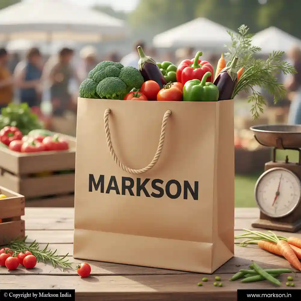 Unique Eco Friendly Paper Bags with Rope Handle Mockup Design Markson India