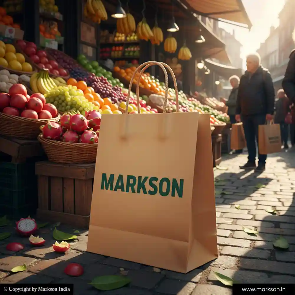 Unique Eco Friendly Paper Bags with Twisted PP Handle Mockup Design Markson India