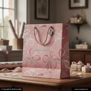 Unique Gift Paper Bags with Cotton Rope Handle Mockup Design Markson India