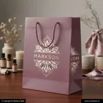 Unique Gift Paper Bags With Rope Handle Mockup Design Markson India