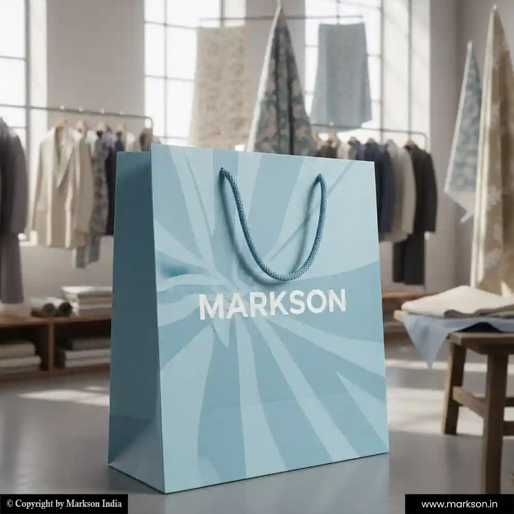 Unique Multicolour Paper Bags with Cotton Rope Handle Mockup Design Markson India