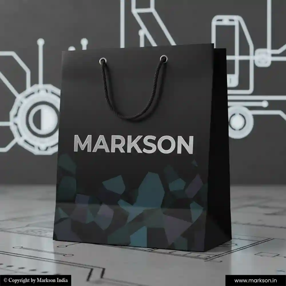 Unique Personalised Paper Bags with Rope Handle Mockup Design Markson India