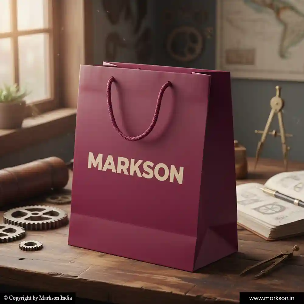 Unique Plain Paper Bags with Cotton Rope Handle Mockup Design Markson India