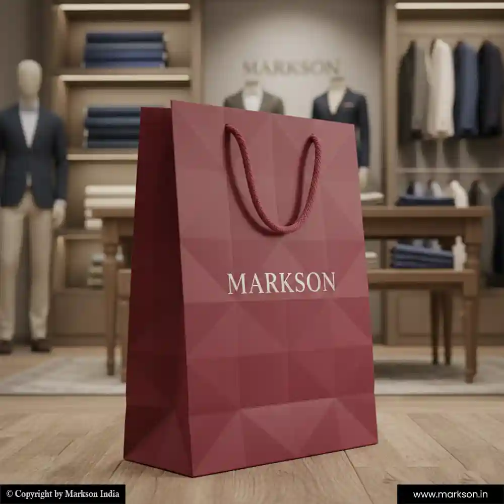 Unique Standard Paper Bags with Cotton Rope Handle Mockup Design Markson India