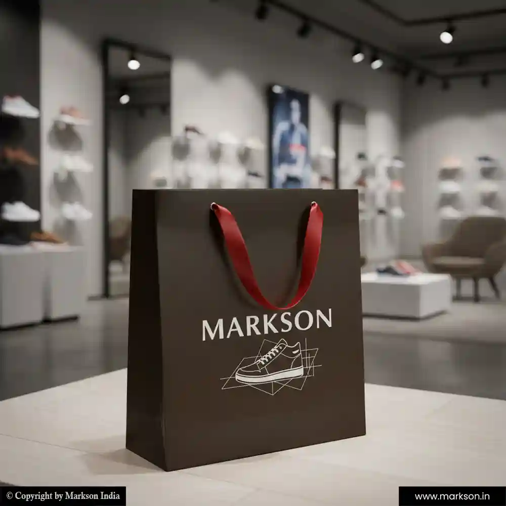 Best A3 Paper Bags with Ribbon Handle Printing Services Markson India