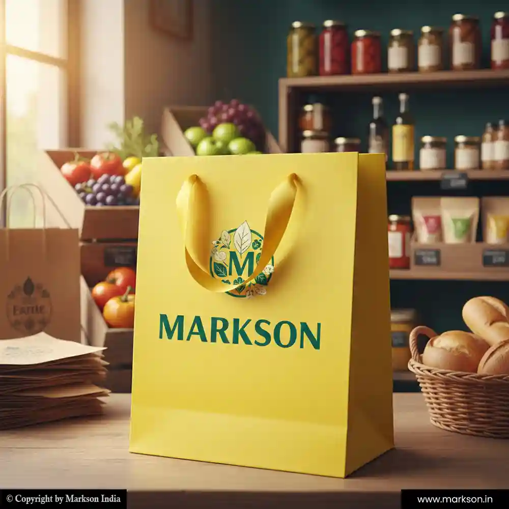 Best Custom Paper Bags with Ribbon Handle Printing Services Markson India