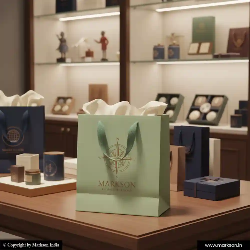 Best Gift Paper Bags With Ribbon Handle Printing Services Markson India