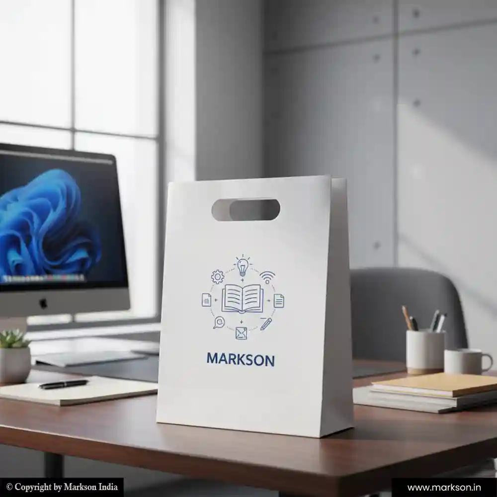 Best Personalised Paper Bags with Die Cut Handle Printing Services Markson India