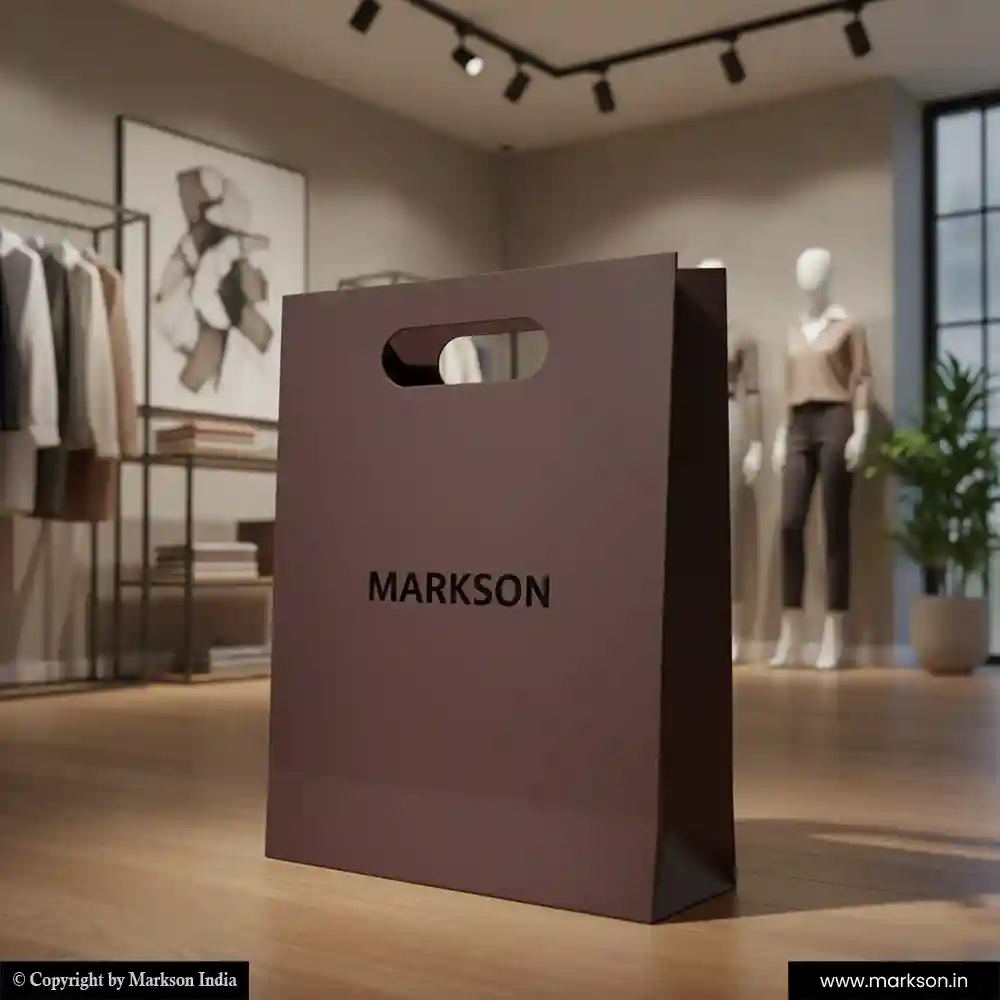 Best Plain Paper Bags with Die Cut Handle Printing Services Markson India