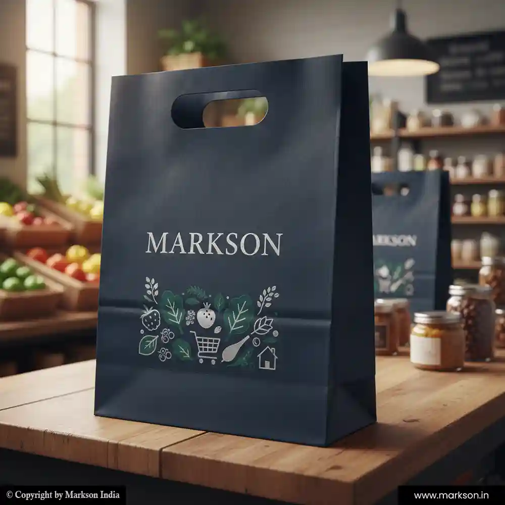 Best Premium Design Paper Bags With Die Cut Handle Printing Services Markson India