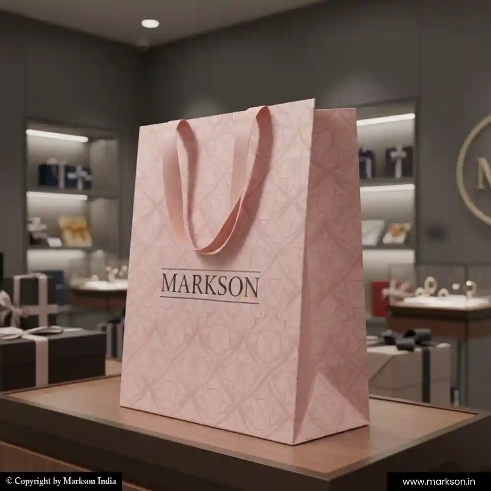 Best Printed Paper Bags with Ribbon Handle Printing Services Markson India