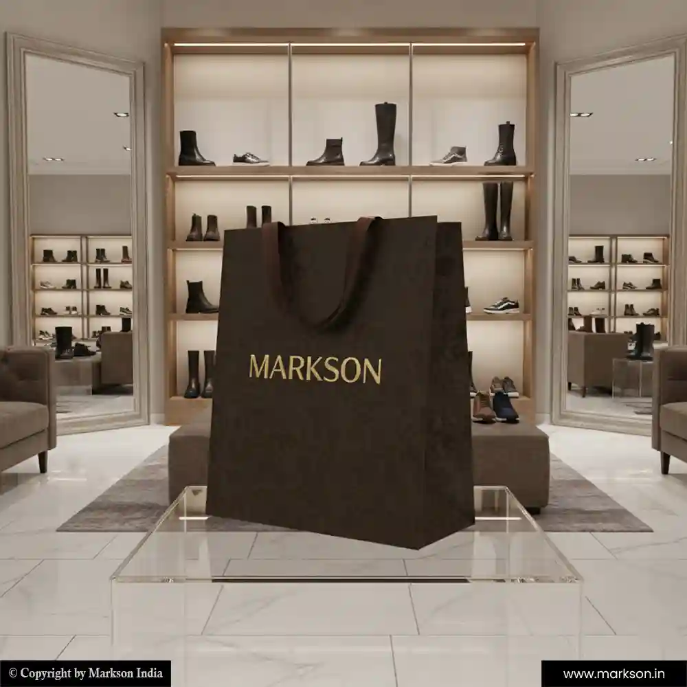 Best Shopping Paper Bags with Ribbon Handle Printing Services Markson India