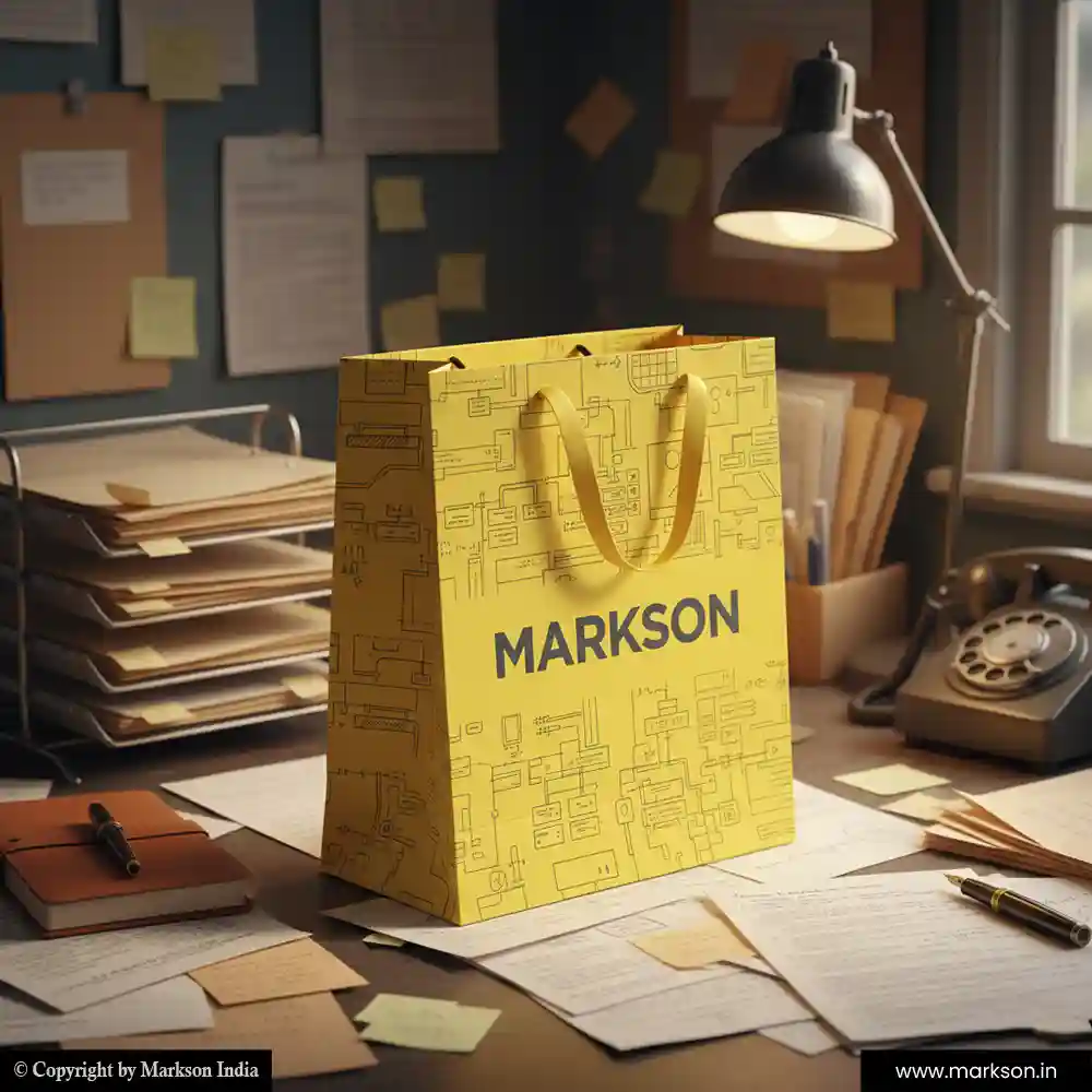 Best Standard Paper Bags with Ribbon Handle Printing Services Markson India