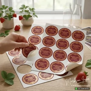 Beverages Circle Label Stickers Sheets Printing Services Markson India