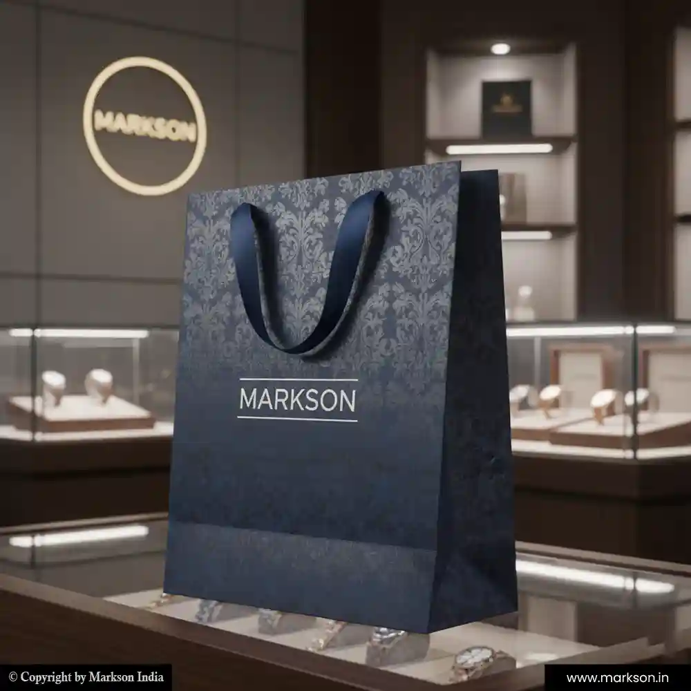 Buy Printed Paper Bags with Ribbon Handle Designing Near Me Markson India