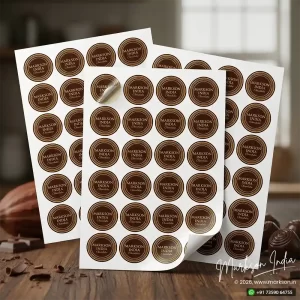 FMCG Circle Label Stickers Sheets Mockup Design Markson India