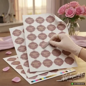 FMCG Die Cut Label Stickers Sheets Mockup Design Markson India