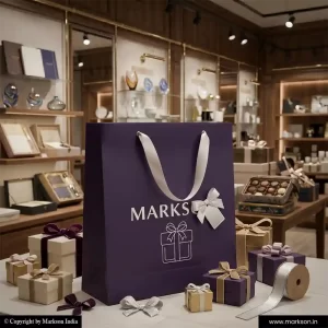 New A3 Paper Bags with Ribbon Handle Printing Online Markson India