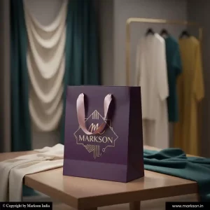 New A5 Paper Bags with Ribbon Handle Printing Online Markson India
