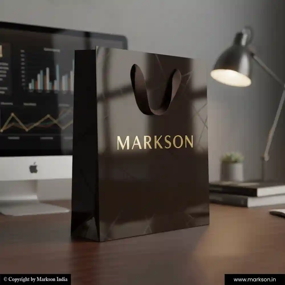 New Laminated Paper Bags with Ribbon Handle Printing Online Markson India