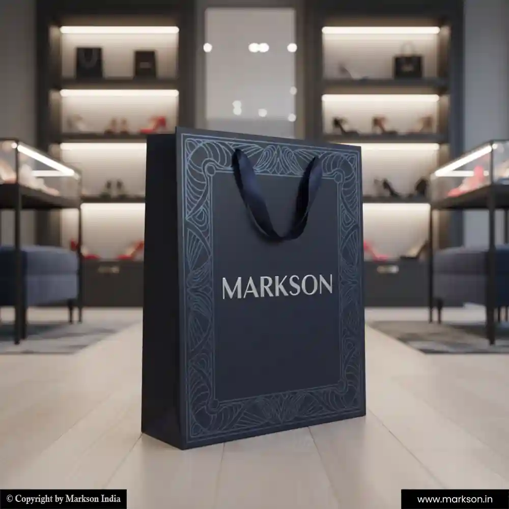 New Multicolour Paper Bags with Ribbon Handle Printing Online Markson India