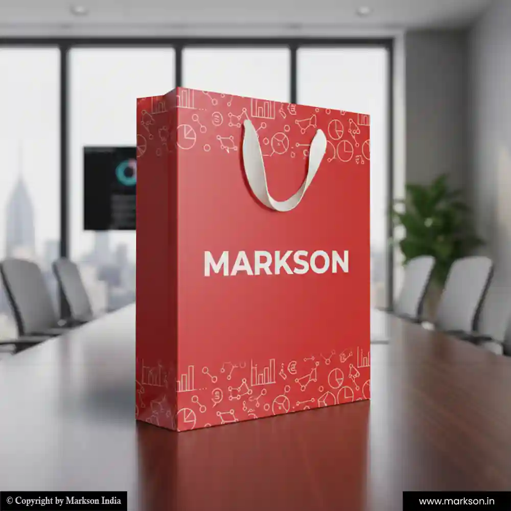 New Personalised Paper Bags with Ribbon Handle Printing Online Markson India