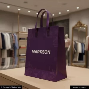 New Shopping Paper Bags with Ribbon Handle Printing Online Markson India