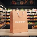 Unique A4 Paper Bags With Ribbon Handle Mockup Design Markson India