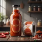 Unique Laminated Oval Label Stickers Mockup Design Markson India