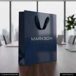 Unique Laminated Paper Bags With Ribbon Handle Mockup Design Markson India
