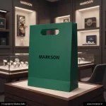 Unique Plain Paper Bags With Die Cut Handle Mockup Design Markson India